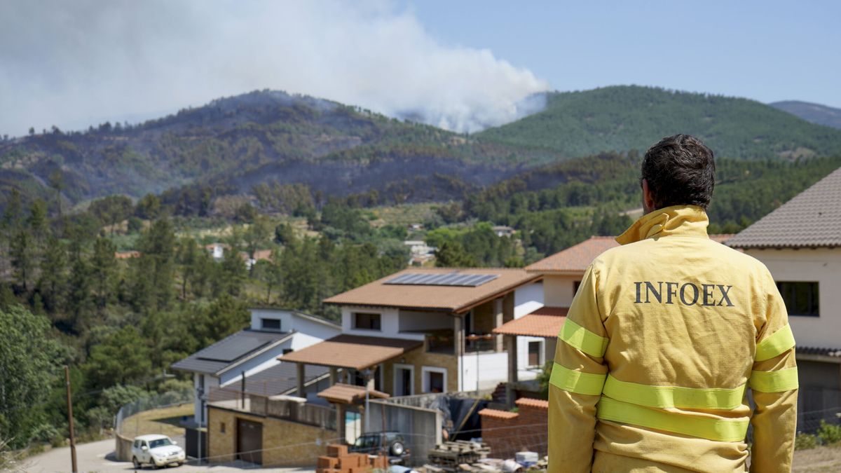 El incendio de Pinofranqueado (Cáceres) se complica y el fuego ya se encuentra en Sierra de Gata