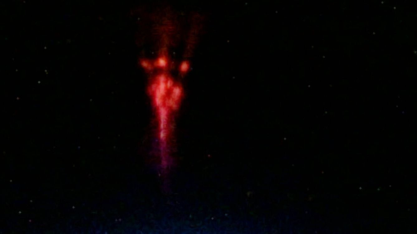 Foto: El espectro rojo fotografiado desde la ISS. (ESA)
