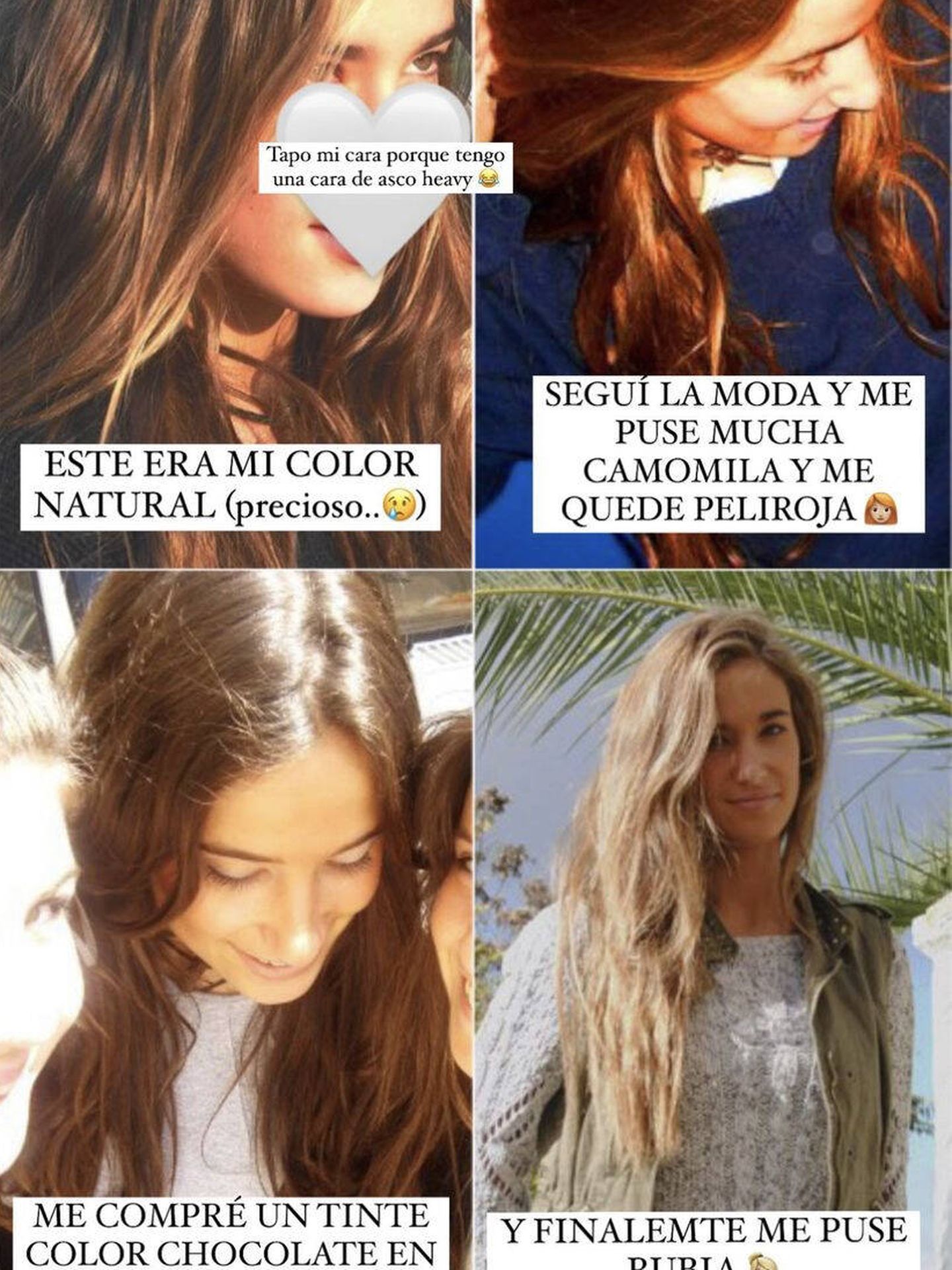 María Pombo y sus colores de pelo a lo largo del tiempo. (Instagram @mariapombo)
