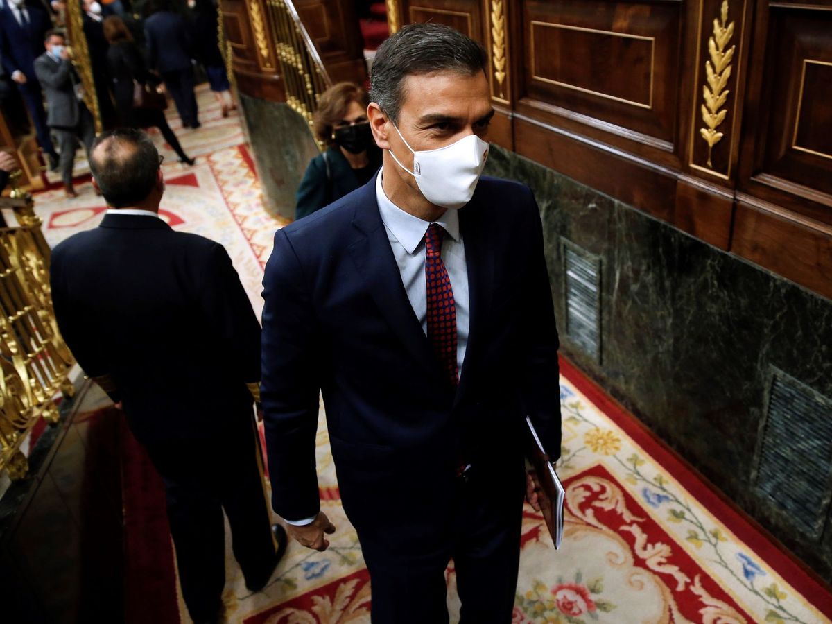 Foto: El presidente del Gobierno, Pedro Sánchez, después de que el Congreso haya rechazado este jueves la moción de censura de Vox. (EFE)