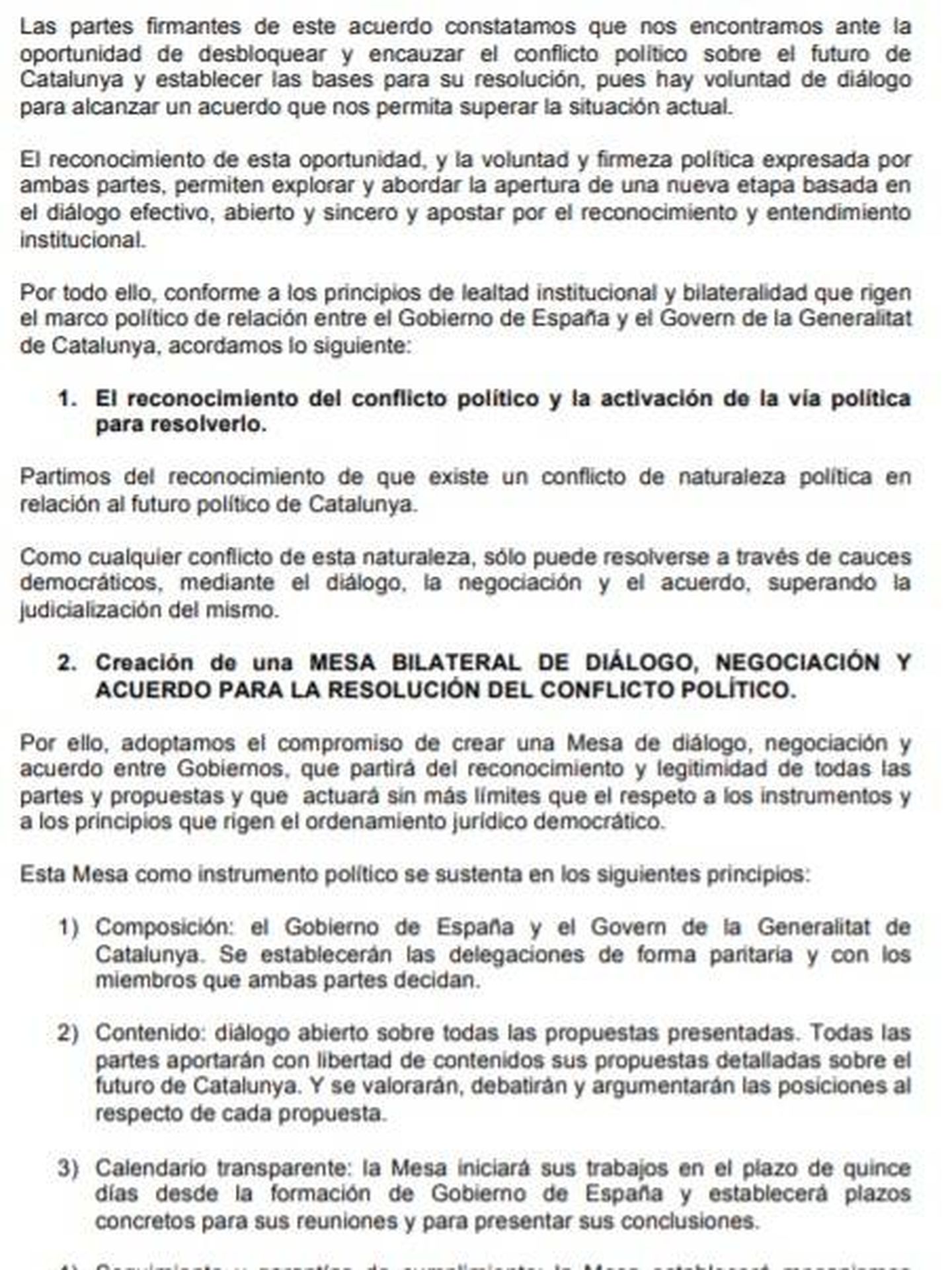 Consulte aquí en PDF el acuerdo entre PSOE y ERC para facilitar la investidura de Pedro Sánchez. 