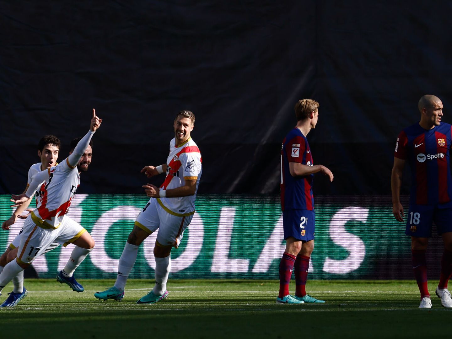 Unai López celebra su gol frente al Barça (AFP7).