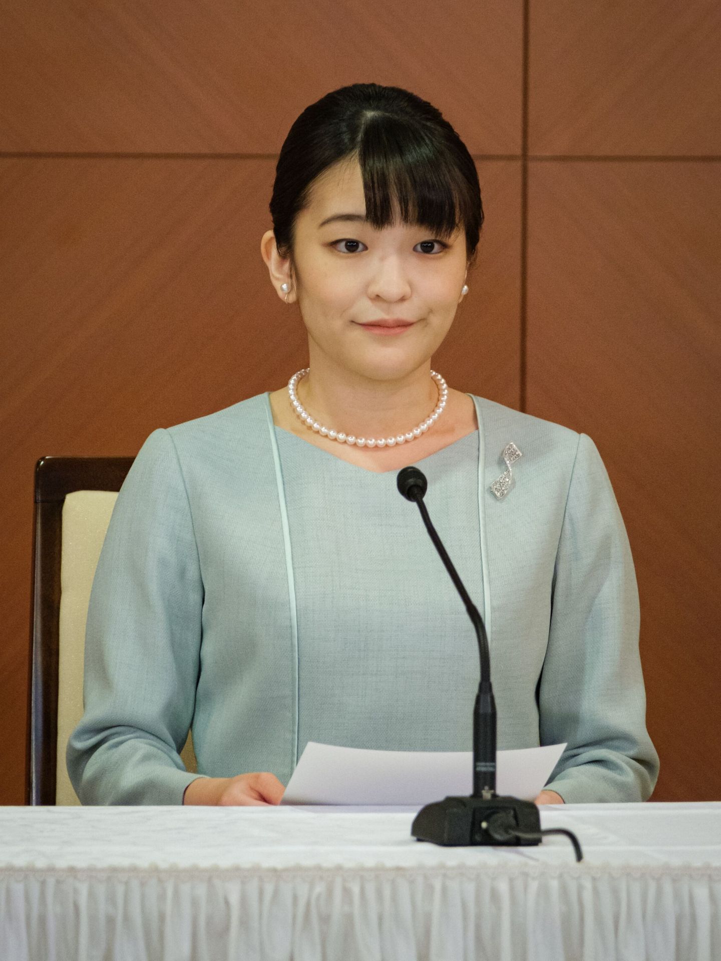 Mako Komuro, en rueda de prensa. (EFE)