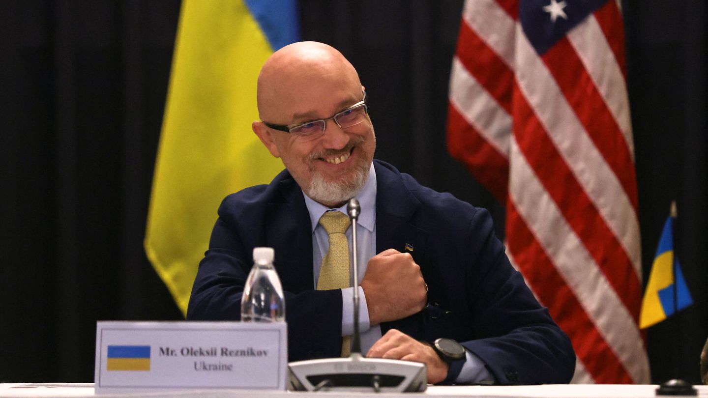 Ukraine's Defense Minister Oleksiy Reznikov attends a meeting of the Ukraine Defense Contact Group at the American military's Ramstein Air Base, near Ramstein-Miesenbach, Germany, September 8, 2022. REUTERS Thilo Schmuelgen