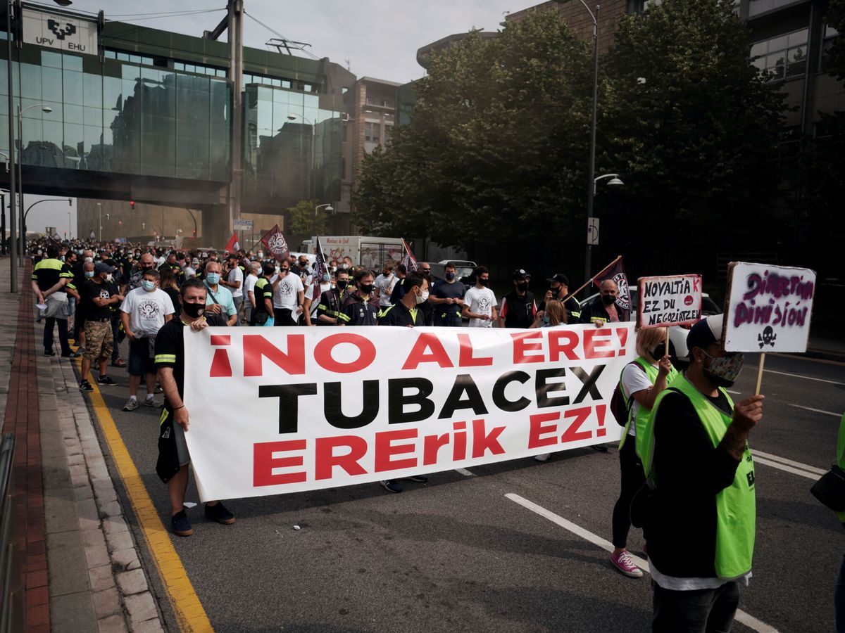 Foto: Manifestación contra el ERE de Tubacex. (Reuters)