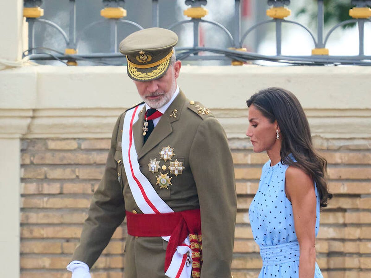 Foto: Felipe VI y Letizia, durante la jura de bandera de Leonor. (LP)
