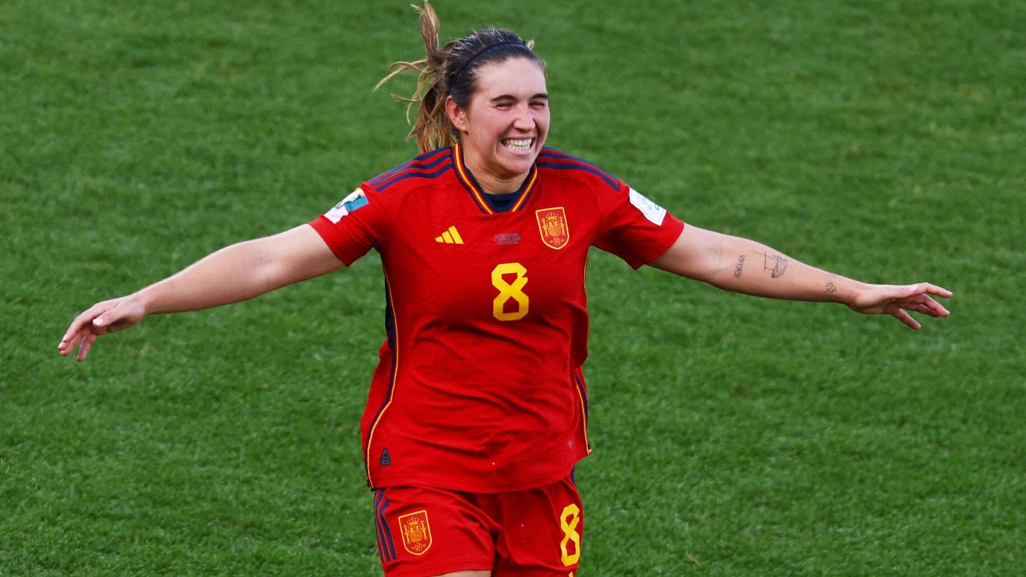 Mariona Caldentey sonríe tras su gol ante Países Bajos. (Reuters/Molly Darlington)