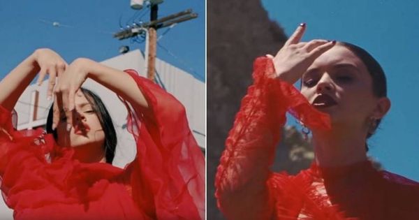 Foto: A la izquierda, un fotograma del videoclip de Rosalía; a la derecha, uno del de Sabrina Claudio.