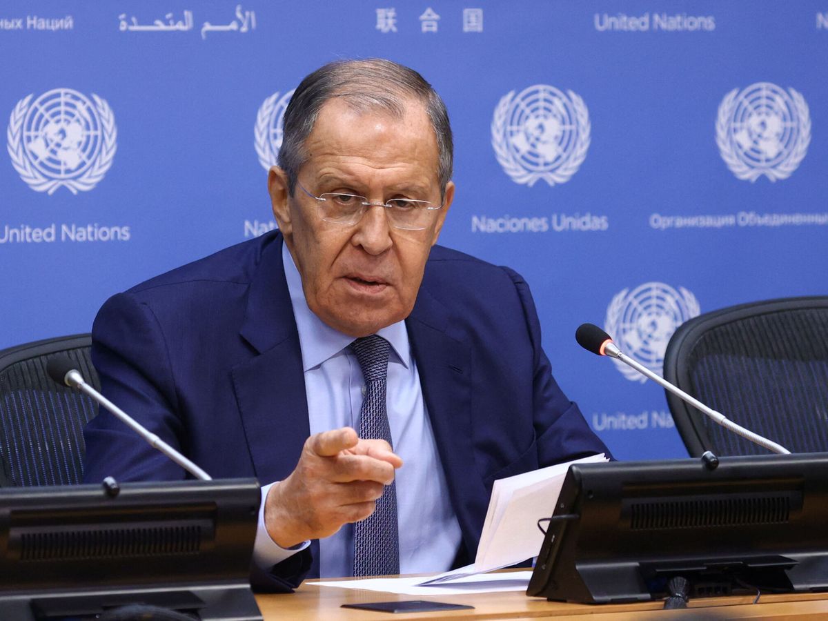 Foto: El ministro de Exteriores ruso, Serguéi Lavrov, en la cumbre de la Asamblea General de Naciones Unidas. (Ministerio de Exteriores ruso)