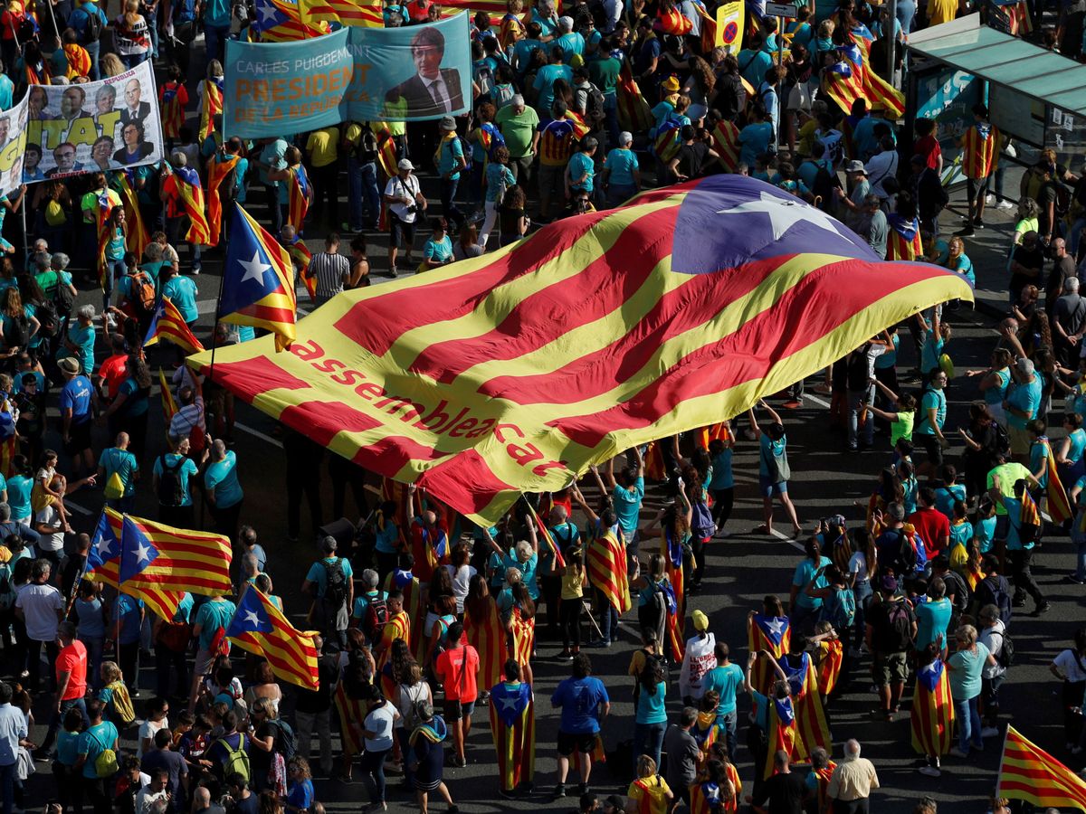 Foto: Imagen de la Diada de 2019 en Barcelona. (Reuters)