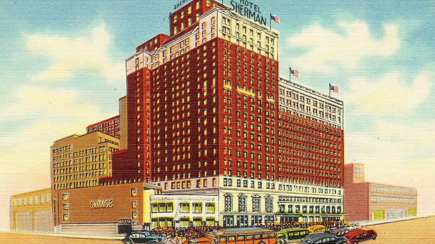 Hotel Sherman, de donde salía Fats el día que lo secuestraron. 