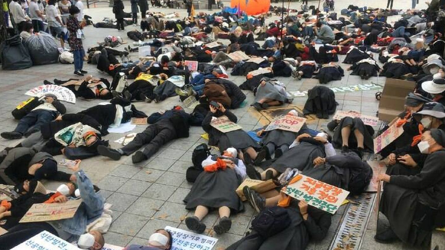 Protesta en Corea del Sur. (COP26 Coalition)