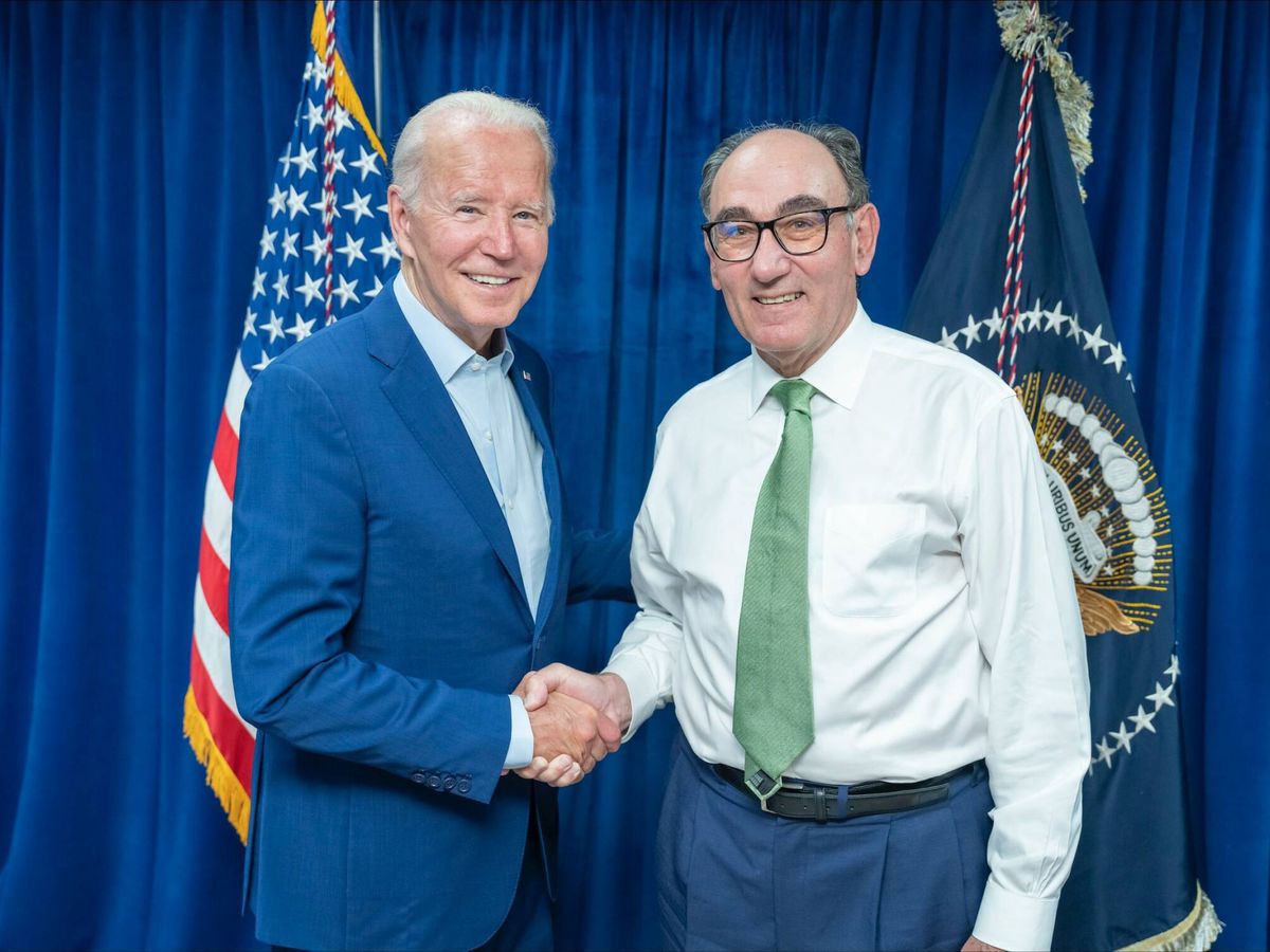 Foto: El presidente de EEUU, Joe Biden, junto al presidente de Iberdrola, Ignacio Sánchez Galán. (Foto cedida por Iberdrola)