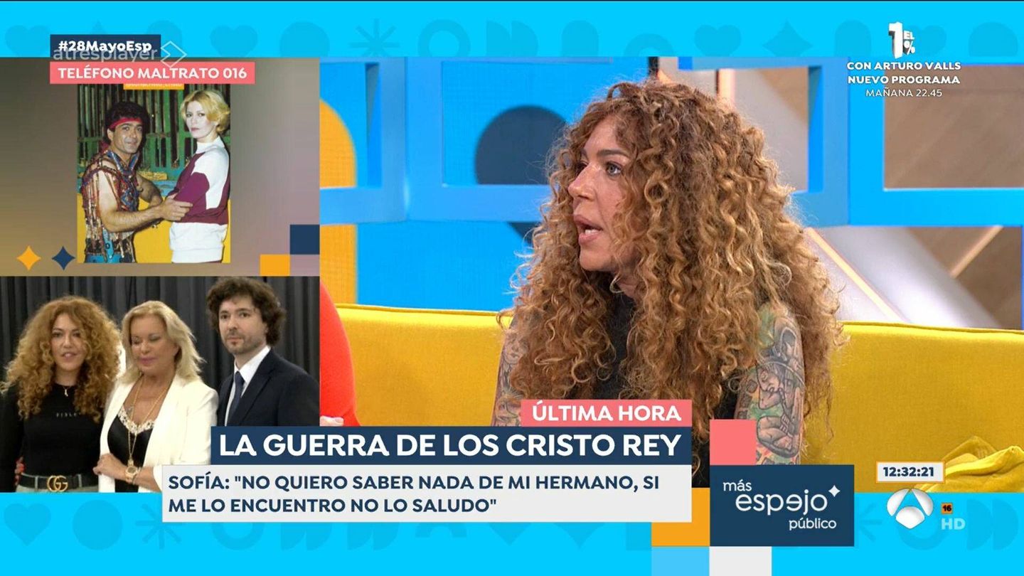 Sofía Cristo, en 'Espejo público'. (Antena 3)