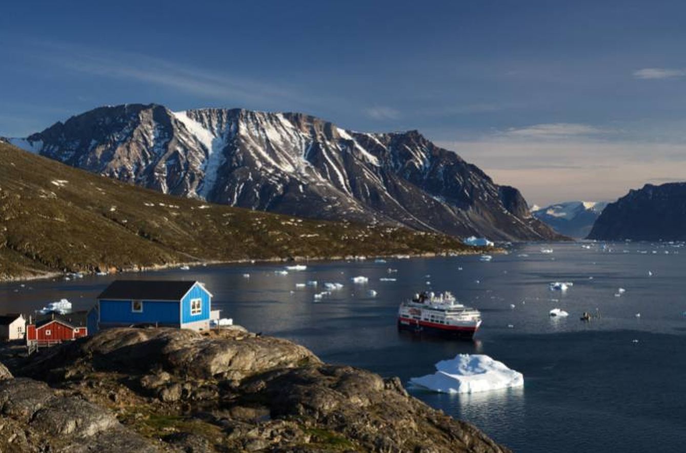 ¿Te imaginas viajar a la salvaje costa ártica de Groenlandia? (Foto: Hurtigruten)