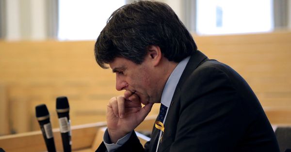 Foto: Puigdemont, durante su conferencia en Helsinki. (EFE)