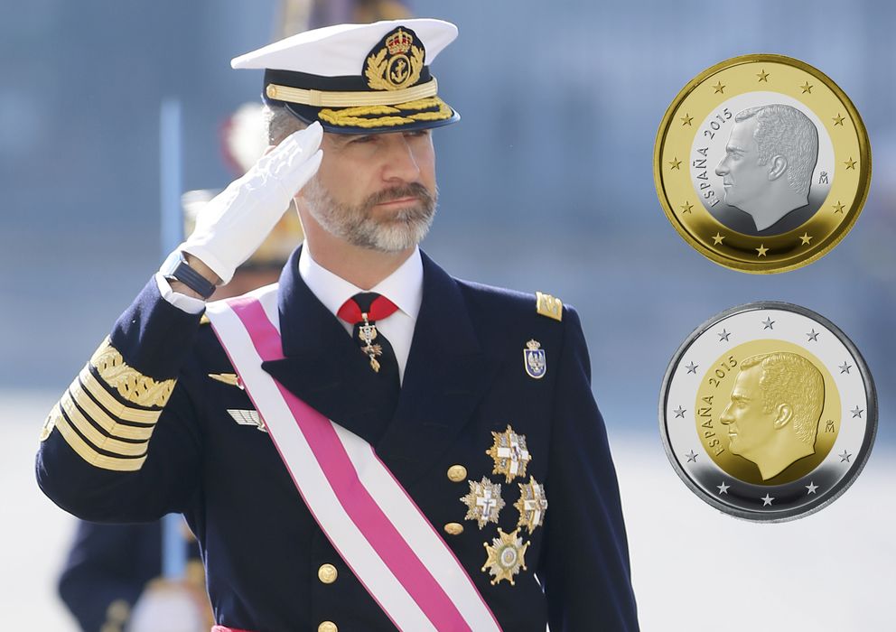Foto: Las monedas de 1 y 2 euros con la cara de Felipe VI (Gtres)