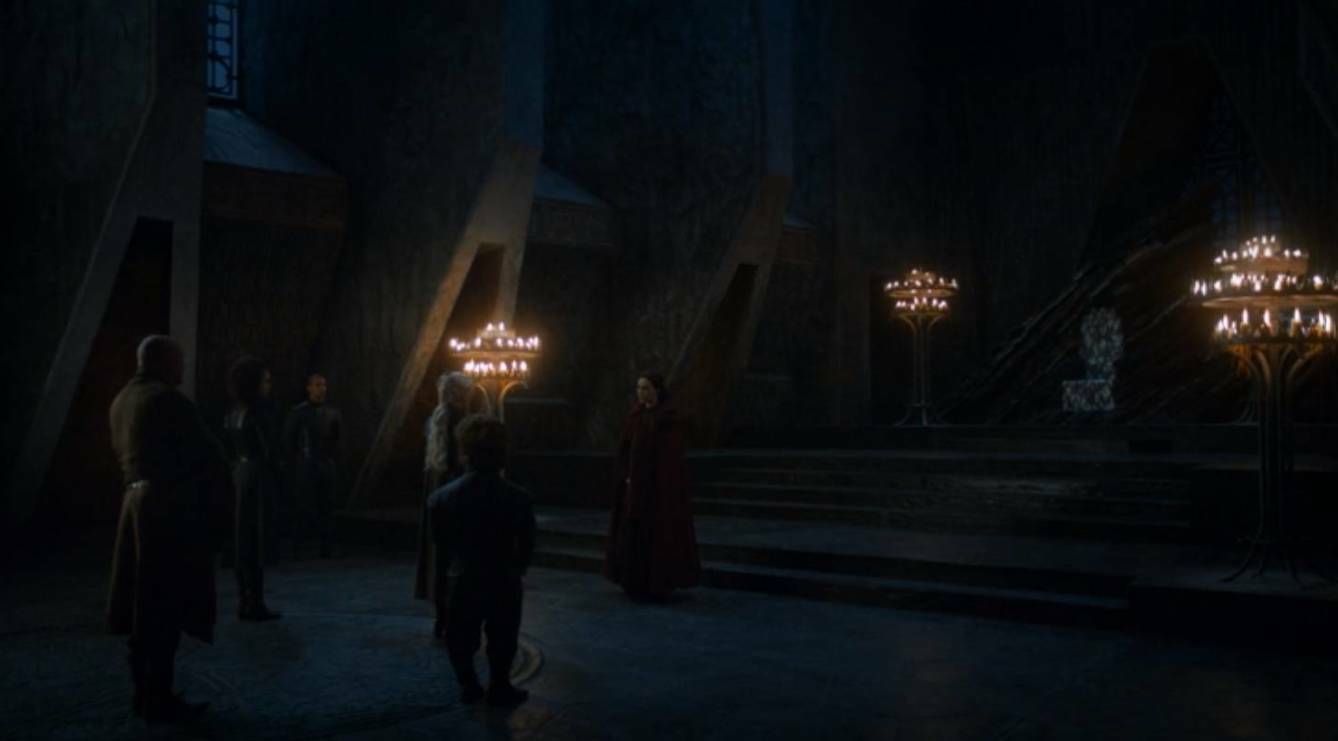El encuentro entre Daenerys y Melisandre no destacó por su iluminación a pesar de la relación de ambas con la luz y el fuego