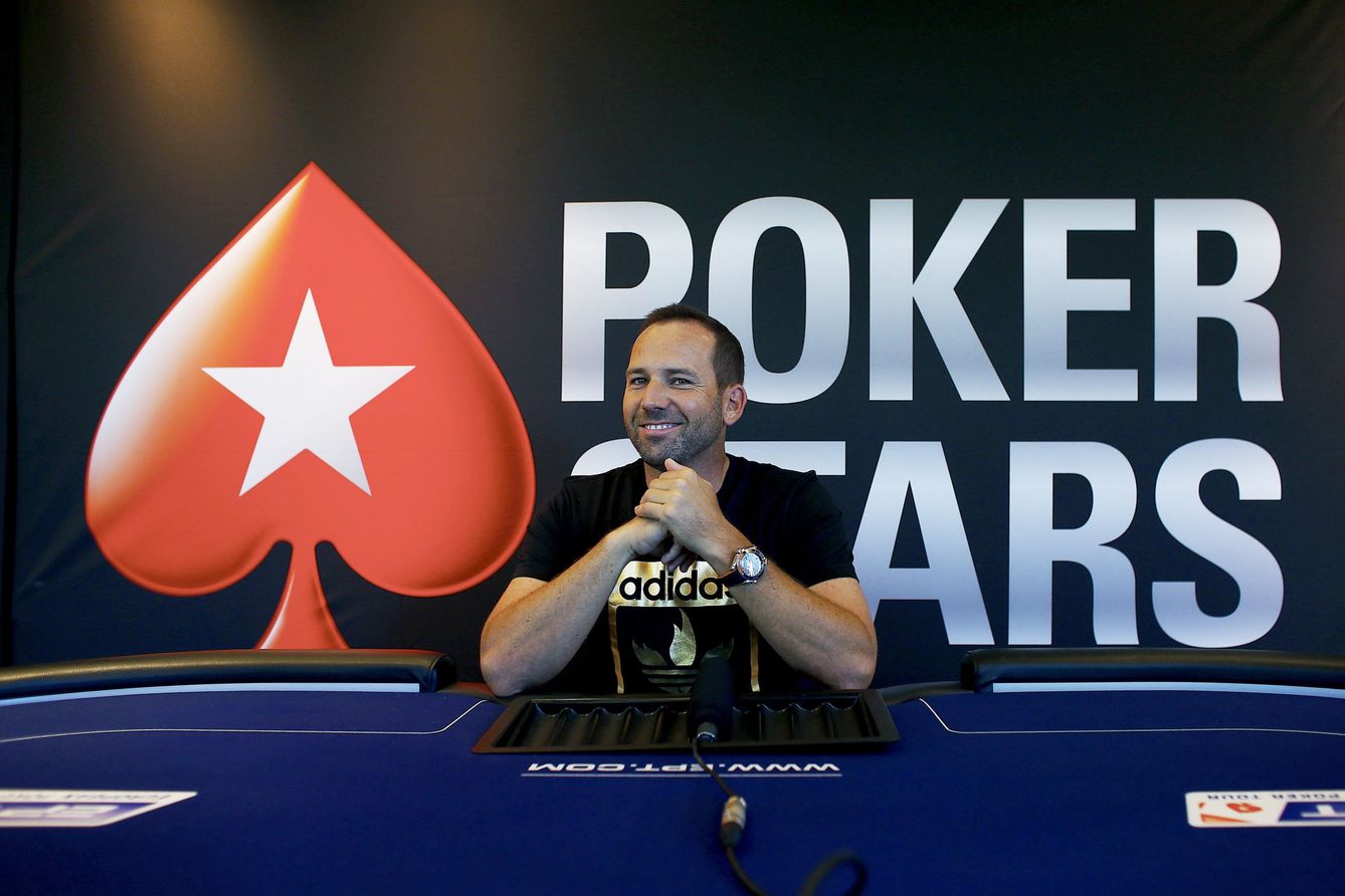 El golfista Sergio García, en un acto promocional de PokerStars. 
