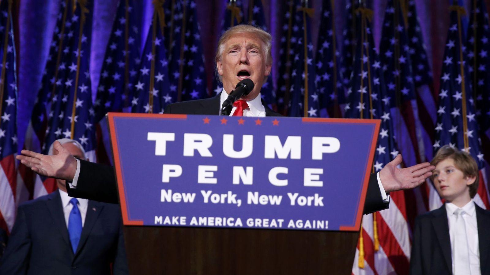 Foto: Donald Trump, elegido presidente de Estados Unidos, durante su discurso en Nueva York. (Reuters) 