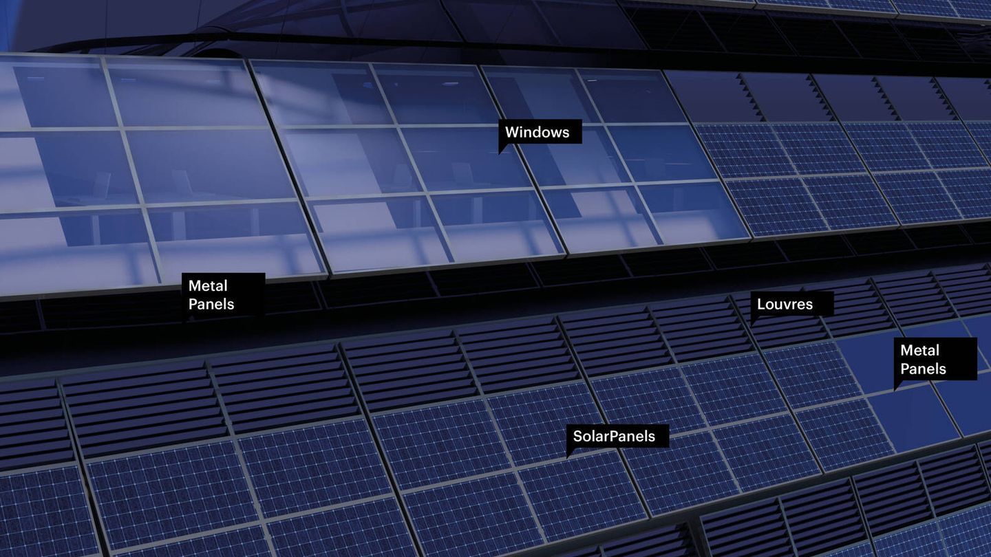 El 'Sun Rock' cuenta con 4.000 metros cuadrados de paneles fotovoltaicos. (MVRDV)