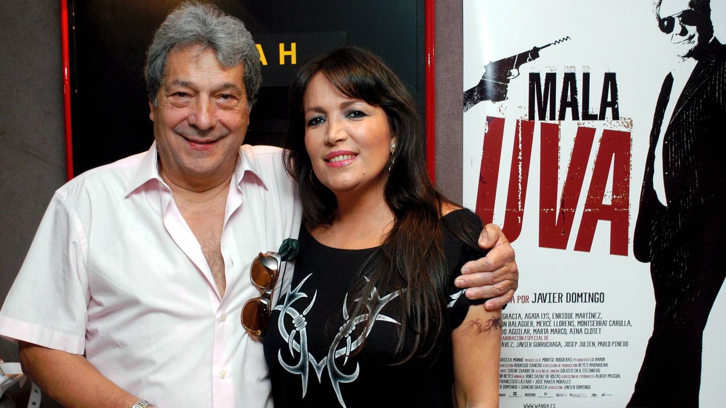 Con Sancho Gracia, en la presentación de la película 'Mala uva'. (Cordon Press)