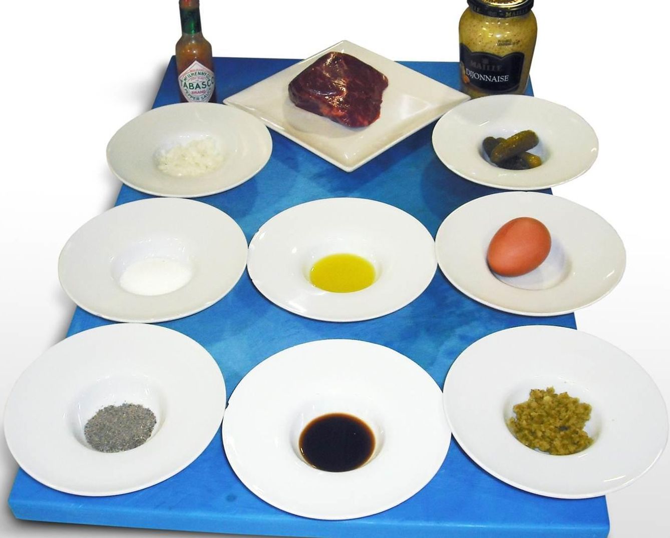 Ingredientes del 'steak tartar' de Muñagorri