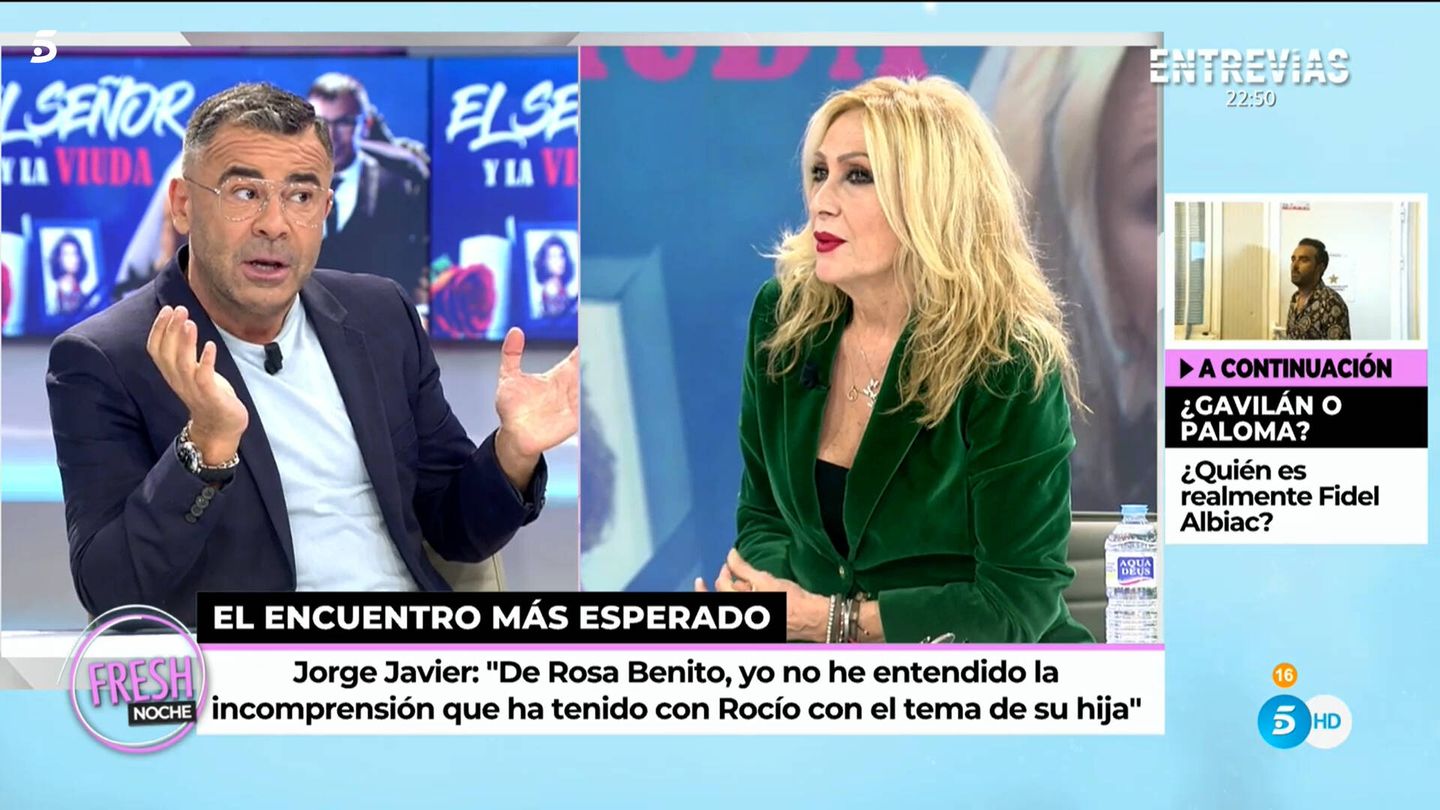 Jorge Javier y Rosa Benito, en 'Ya son las ocho'. (Telecinco)