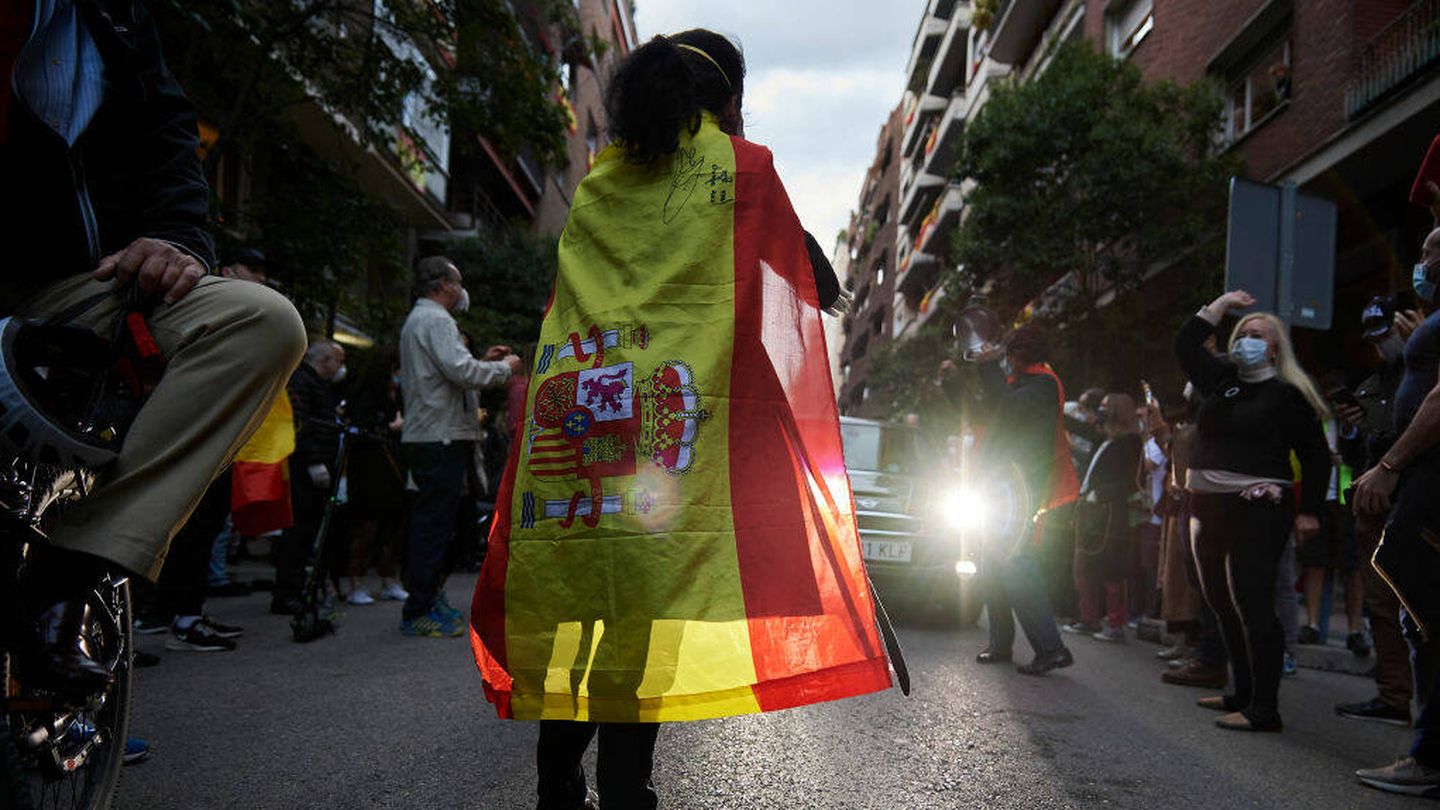 Una manifestación en el barrio de Salamanca de Madrid. (Getty/Carlos Álvarez)