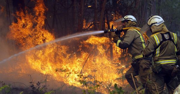 Foto: El incendio forestal de Rianxo, A Coruña (Efe)