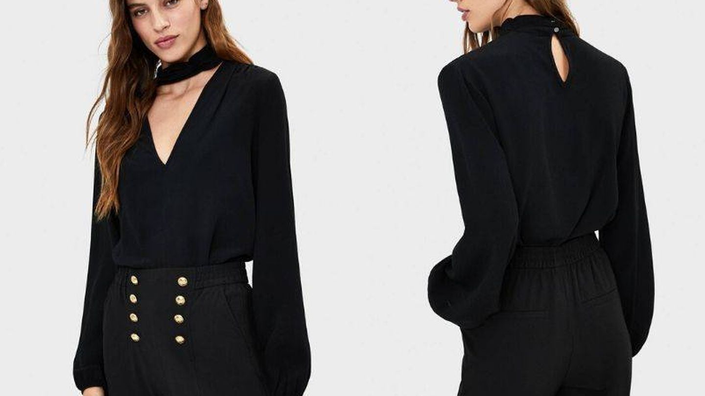 Esta blusa negra de Bershka de 10 euros hará maravillas en tus looks para la