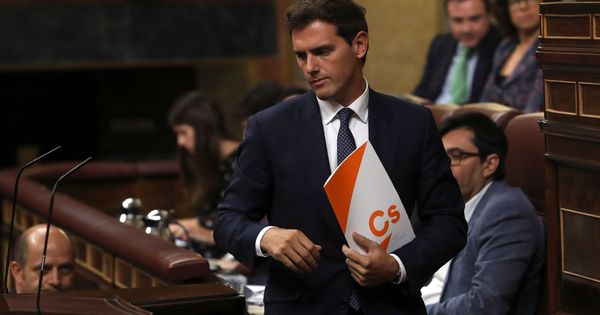 Foto: El líder de Ciudadanos, Albert Rivera, en el debate de investidura. (EFE)