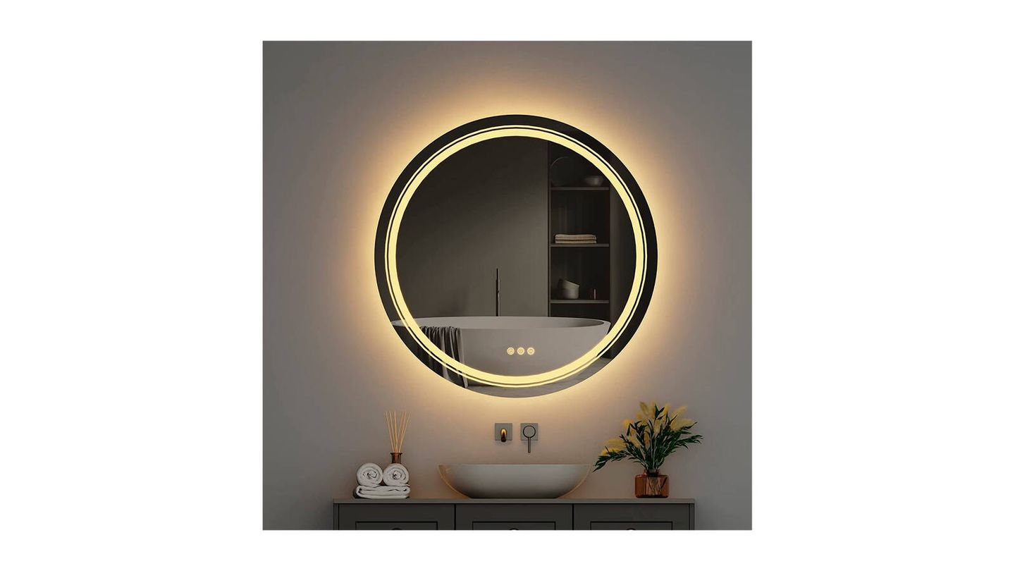 Heilmetz Espejo de baño con Lupa 3X, Espejo baño con luz LED, 100