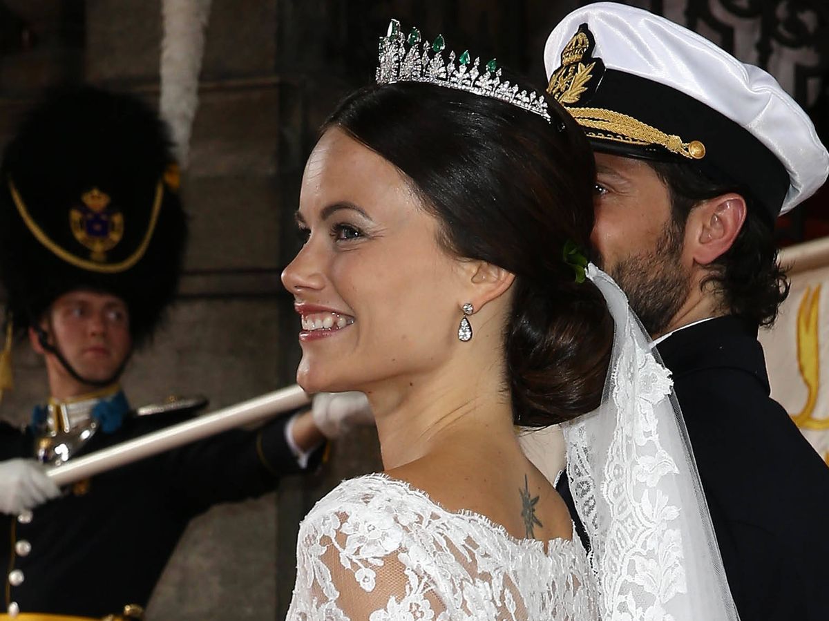 Foto: Sofía de Suecia, en su boda con el príncipe Carlos Felipe. (Getty) 