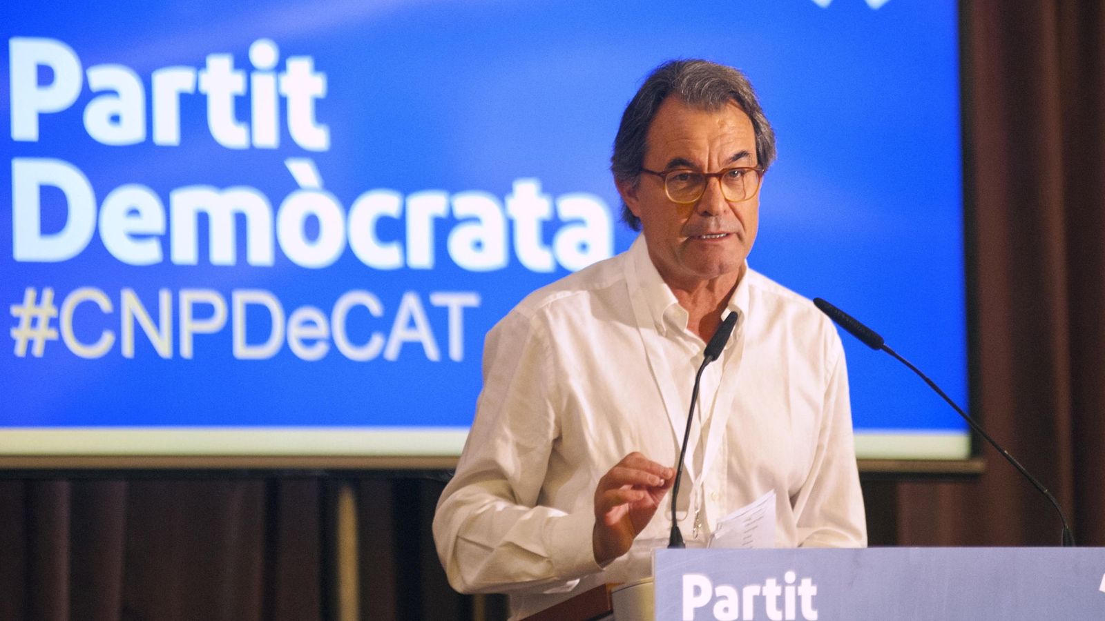 Foto: Artur Mas, durante su intervención en el 'consell' nacional del PDeCAT. (EFE)