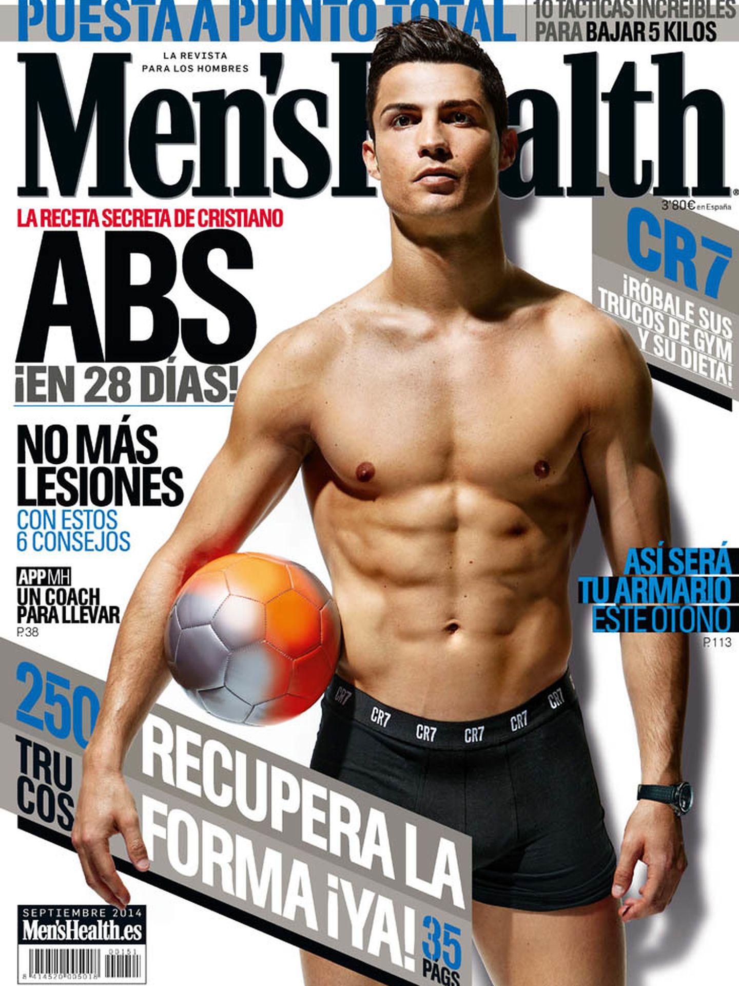 Cristiano Ronaldo, portada de 'Men's Health' por segundo mes consecutivo