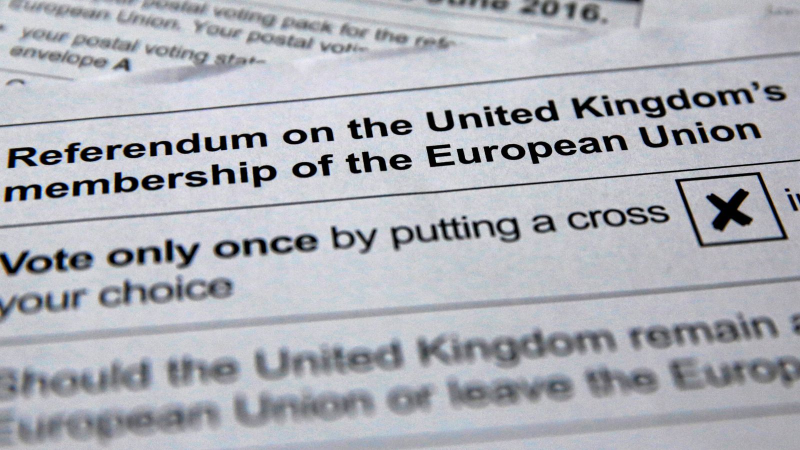 Foto: Imagen de una papeleta del referéndum de permanencia en la UE del próximo día 23 (Reuters).