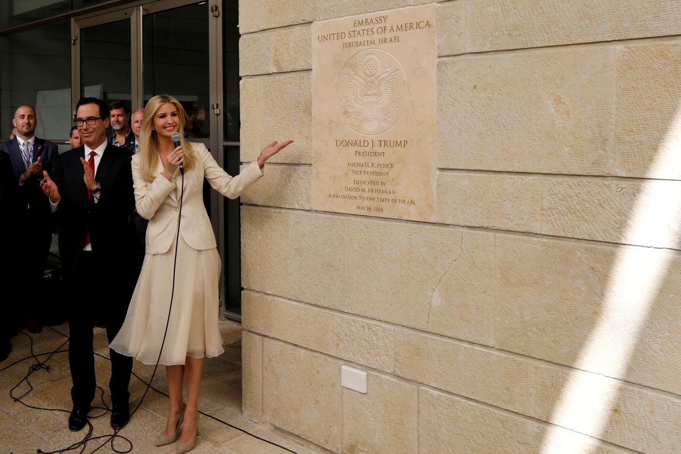 Ivanka Trump inaugura la Embajada de EEUU en Jerusalén, el 14 de mayo de 2018. (Reuters)