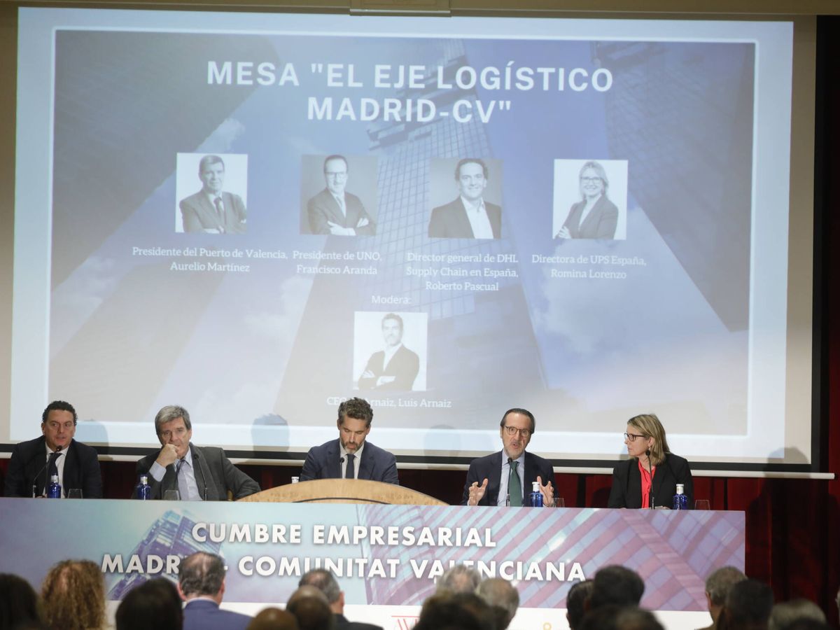 Foto: La mesa logística de la I Cumbre Empresarial Madrid-Comunidad Valenciana. 