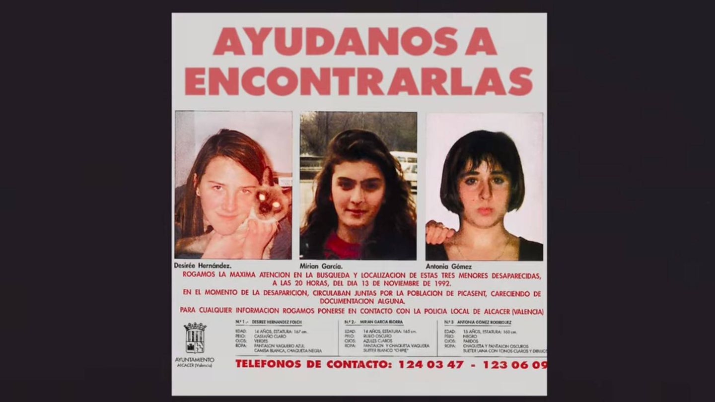Cartel por la desaparición de las niñas de Alcàsser. (Netflix)