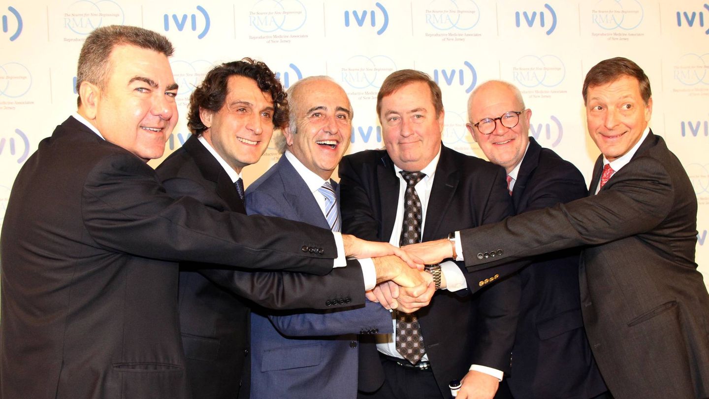Bertomeu, Remohí, Pellicer, Scott, Bergh y Drews, tras presentar la fusión entre IVI y RMANJ.