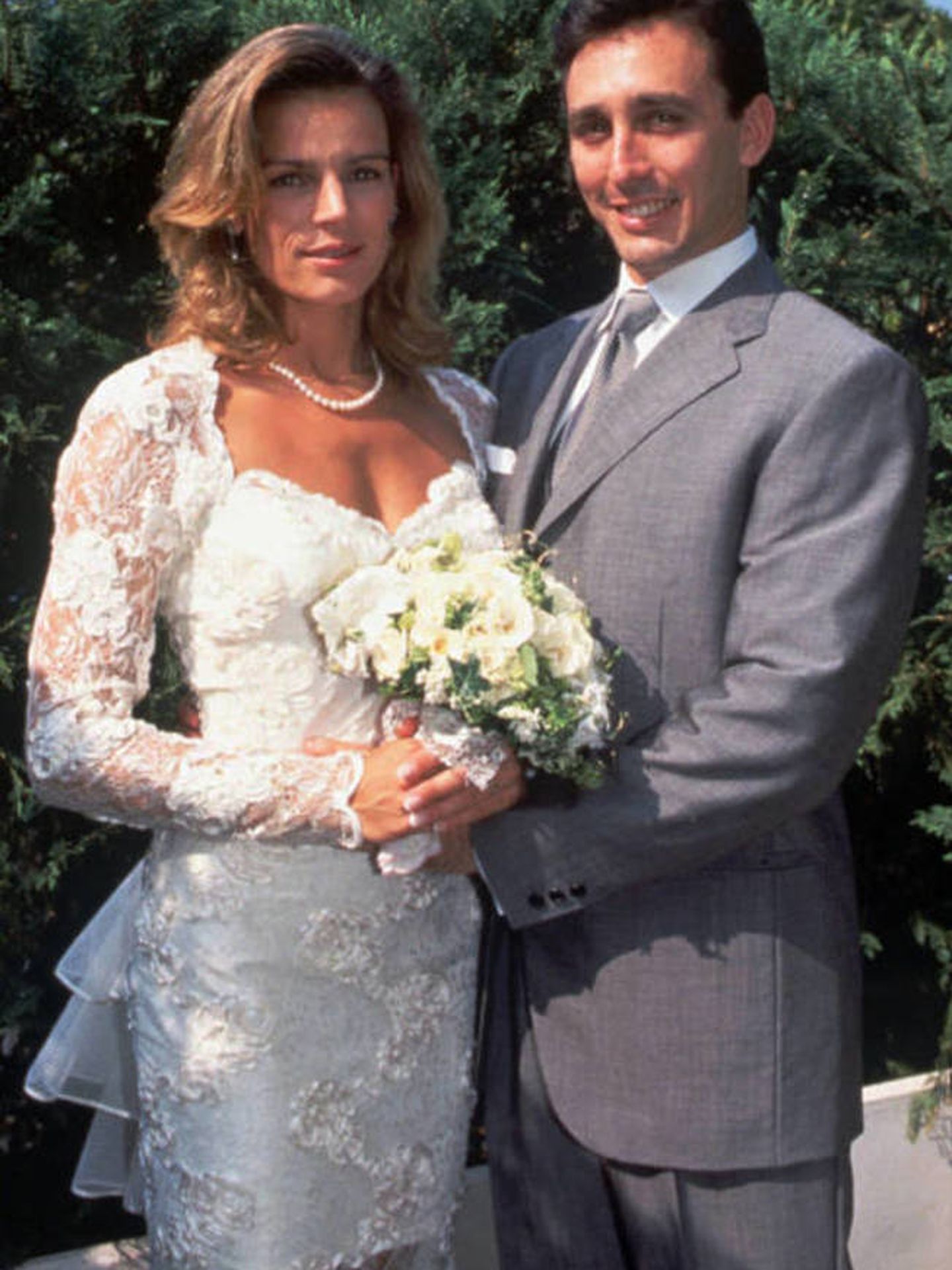 Estefanía de Mónaco y Daniel Ducruet, en su boda. (Palacio de Mónaco)