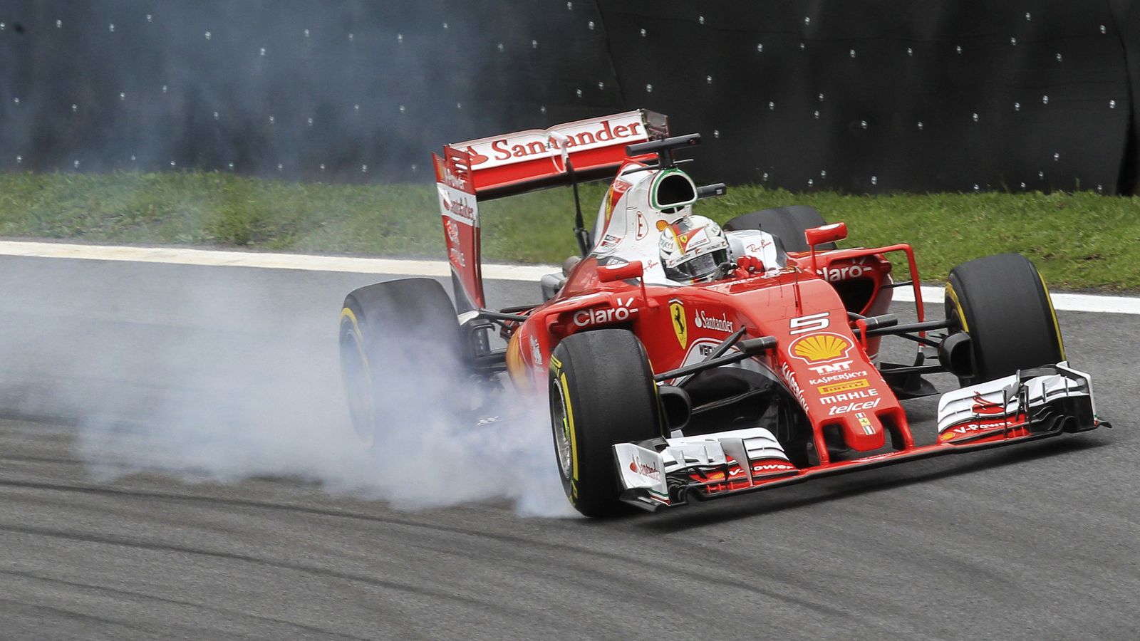 Foto: Sebastian Vettel durante el GP de Brasil.