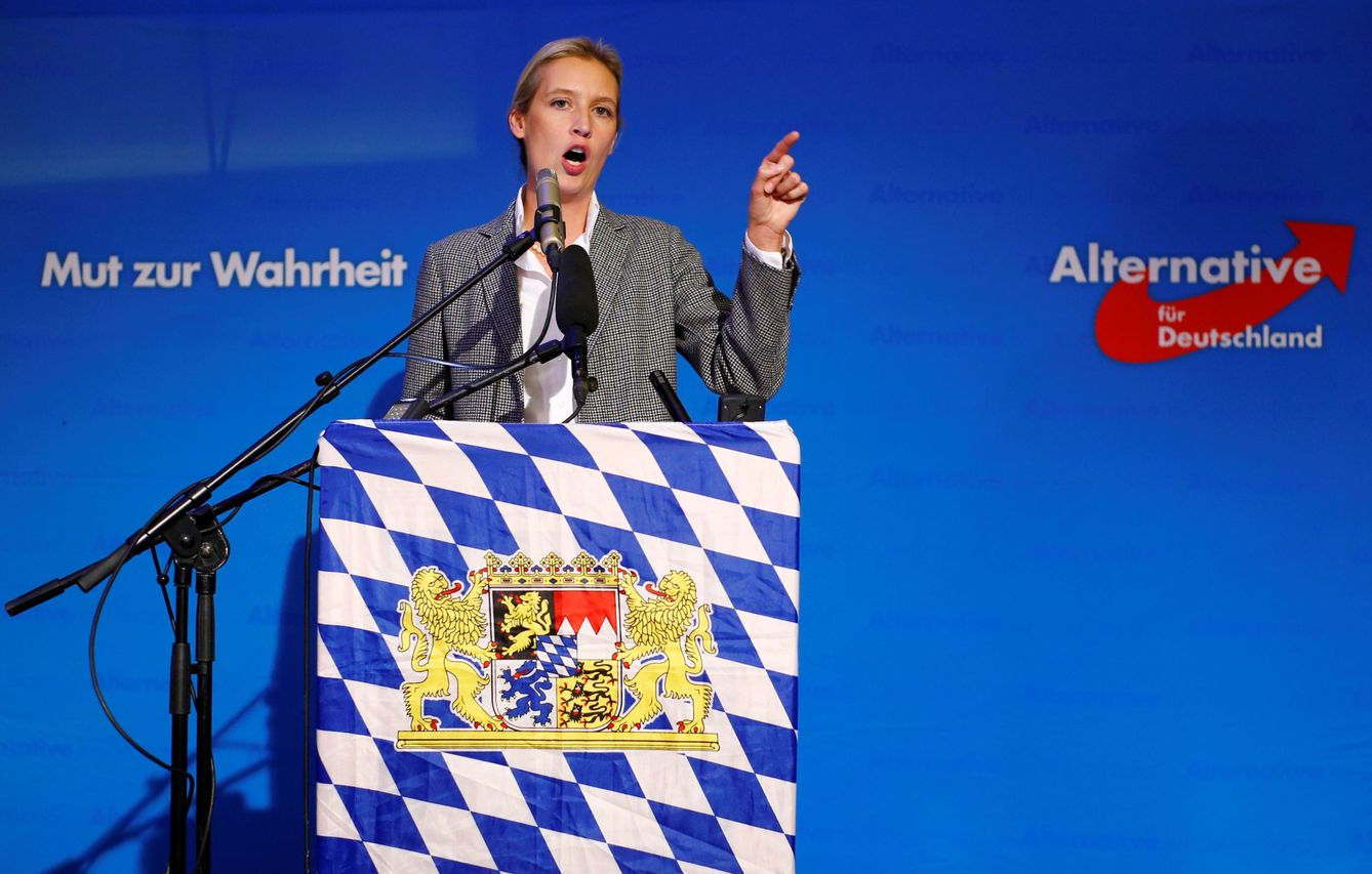 Alice Weidel durante una comparecencia tras conocerse los resultados en las elecciones de Baviera, el 14 de octubre de 2018. (Reuters)