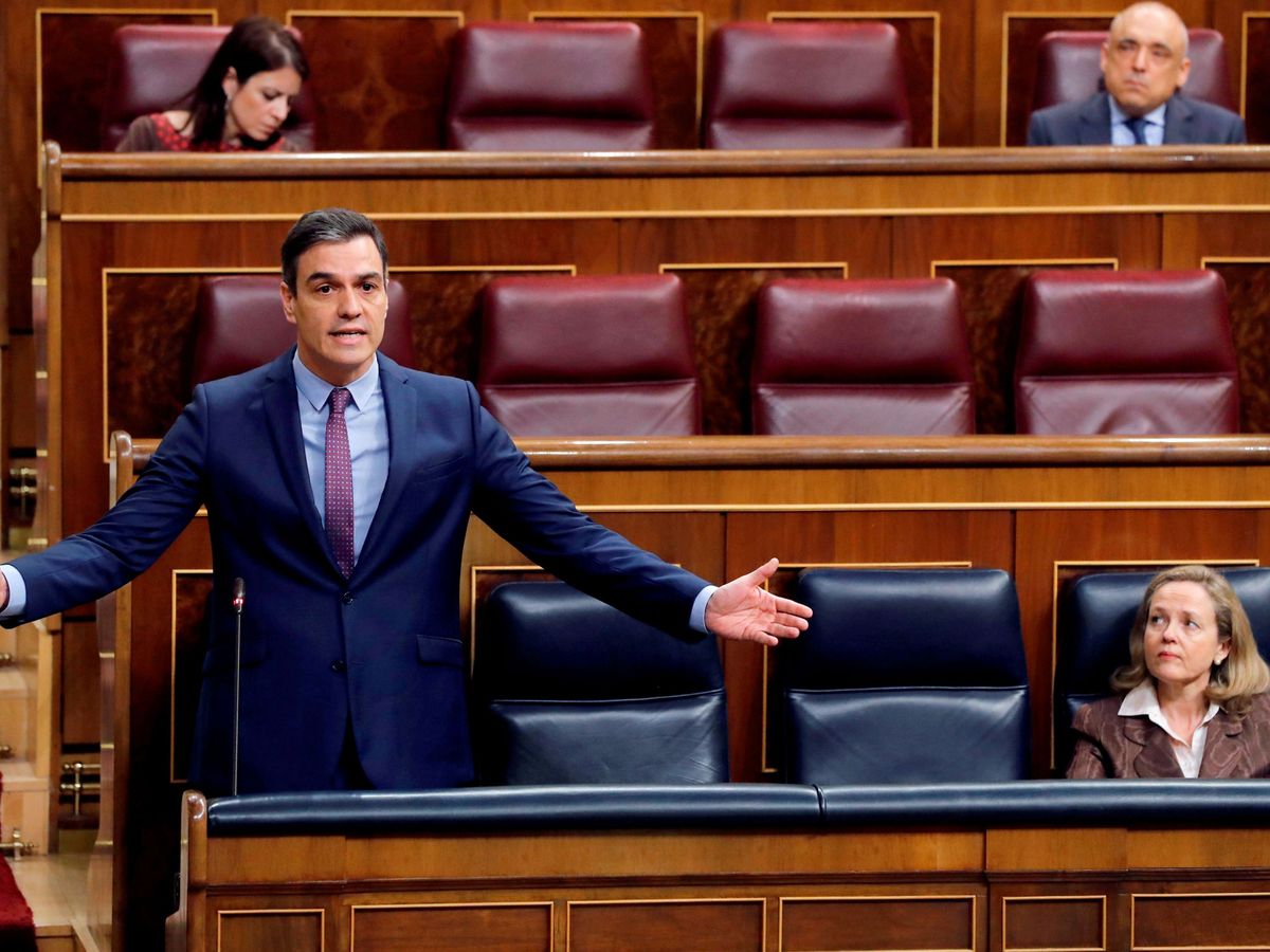 Foto: Pedro Sánchez, durante el debate celebrado en el Congreso el pasado 15 de abril. (Reuters)