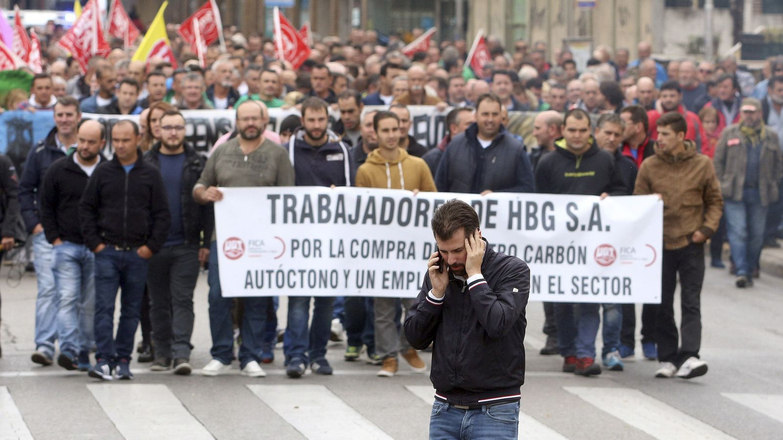 Foto: Manifestación minera en Ponferrada (EFE)