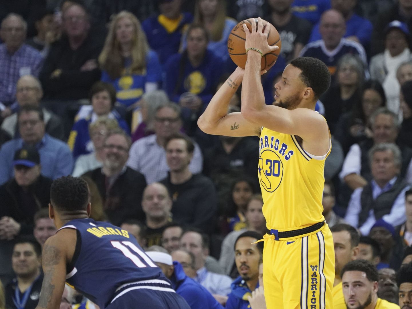 Stephen Curry tiene el récord de más triples en una temporada de la NBA: 402. (USA TODAY Sports)