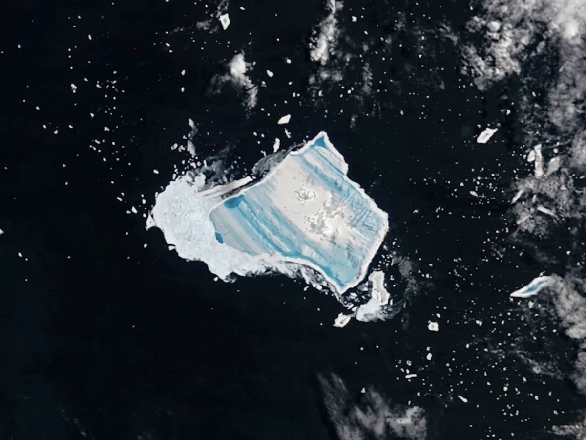 Satélite da NASA registra a degradação avançada do iceberg A-23A no Atlântico Sul