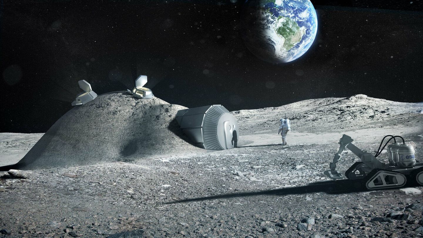 Esta técnica serviría para construir también una base en la luna. (ESA)