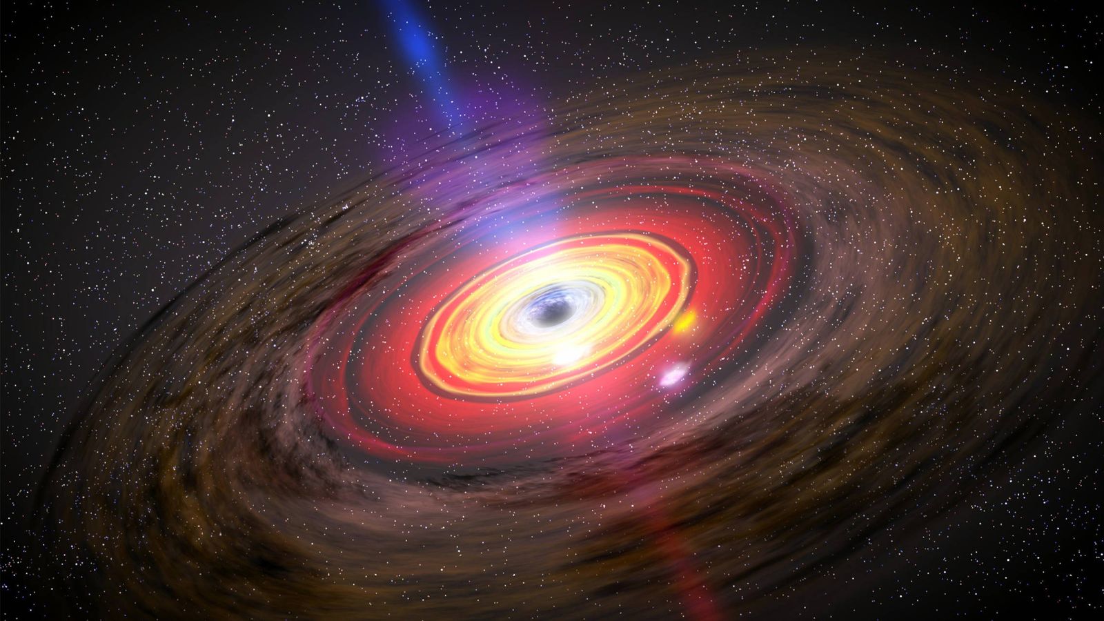 Foto: Ilustración de un agujero negro supermasivo. 
